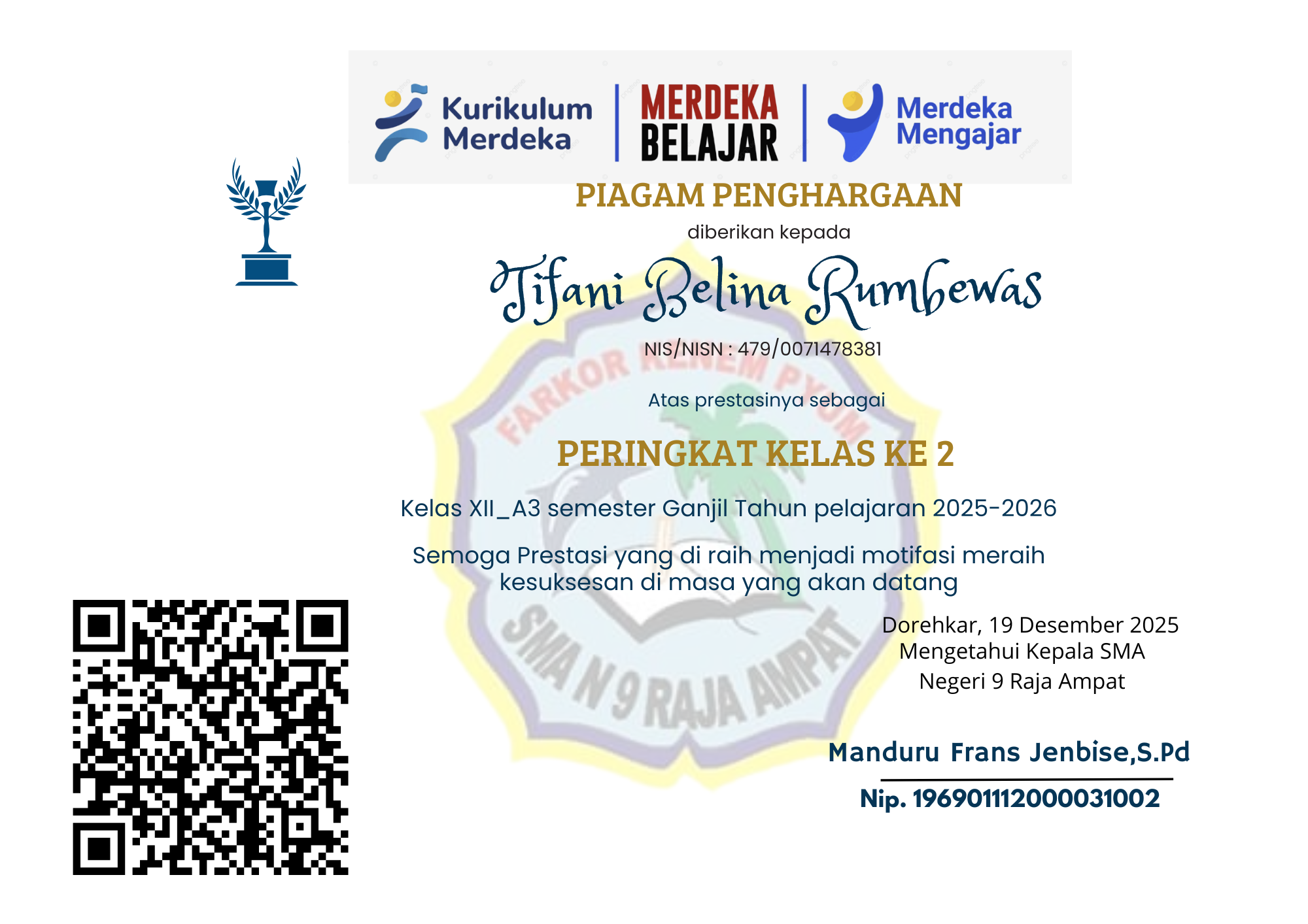 Perengkingan Semester Gasal 2025-2026